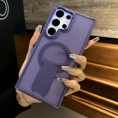 Folding stand holder matte magnetic wireless charge case samsung - product image