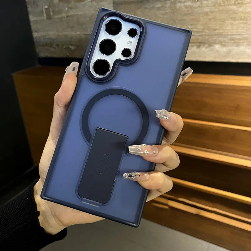 Folding stand holder matte magnetic wireless charge case samsung - product image