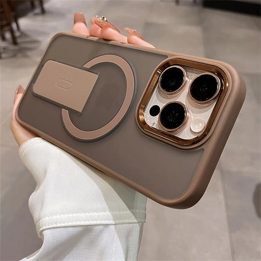 Folding stand magnetic matte wireless charging case - product image
