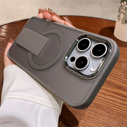 Folding stand magnetic matte wireless charging case - product image