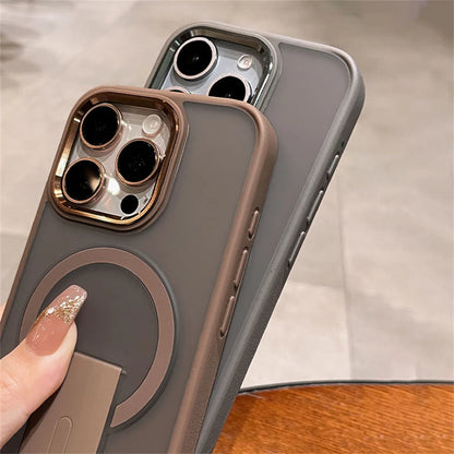 Folding stand magnetic matte wireless charging case - product image