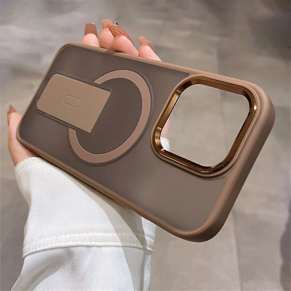 Folding stand magnetic matte wireless charging case - product image