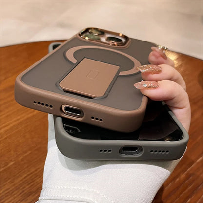Folding stand magnetic matte wireless charging case - product image