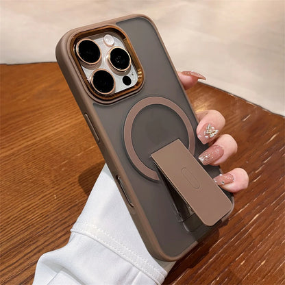 Folding stand magnetic matte wireless charging case - product image