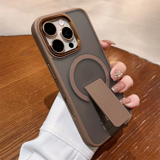 Folding stand magnetic matte wireless charging case - product image