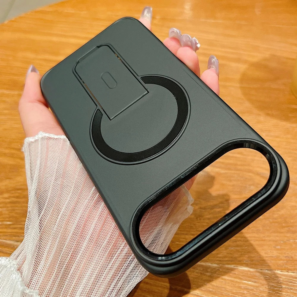 Folding stand magnetic matte wireless charging case - product image