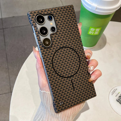 Frameless carbon fiber magnetic wireless charging hard pc case samsung - product image