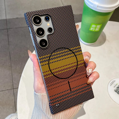 Frameless carbon fiber magnetic wireless charging hard pc case samsung - product image