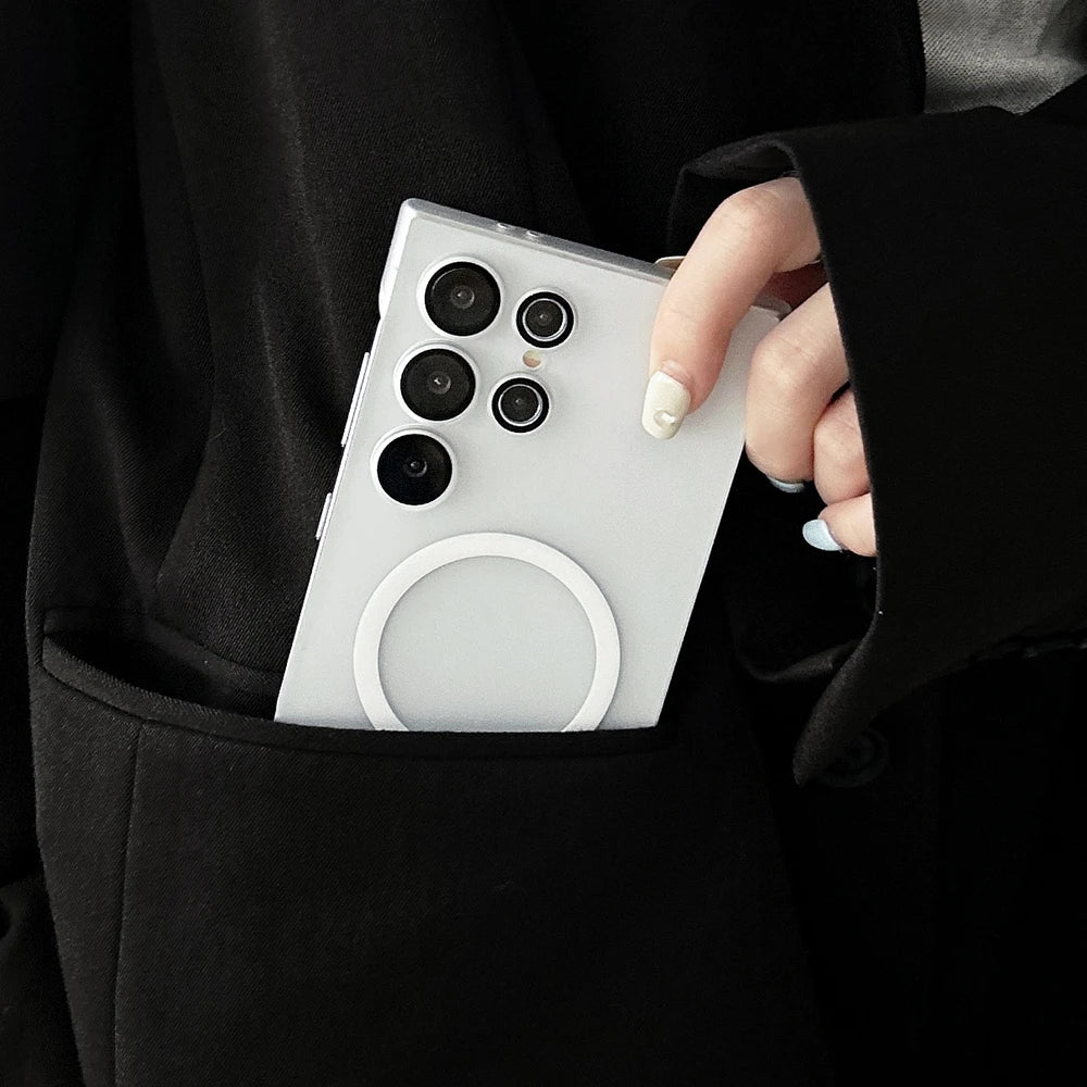 Frameless matte magnetic shockproof case with camera protection - product image