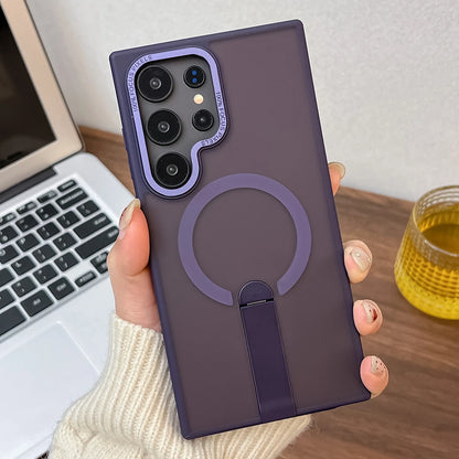 Frosted magnetic fold stand holder wireless charging case - product image