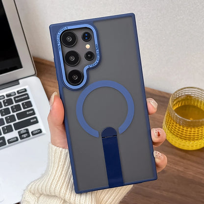 Frosted magnetic fold stand holder wireless charging case - product image