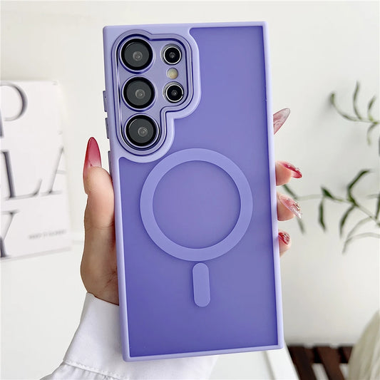 Frosted translucent magnetic matte wireless charging case - product image