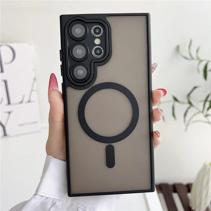 Frosted translucent magnetic matte wireless charging case - product image