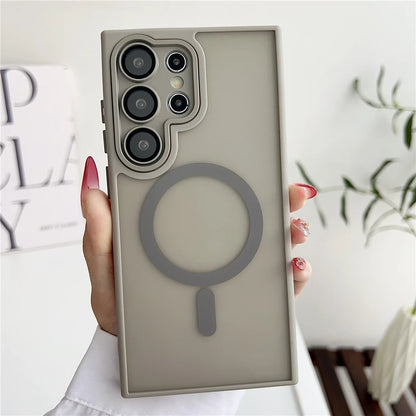 Frosted translucent magnetic matte wireless charging case - product image