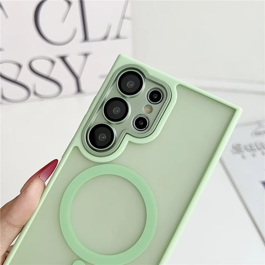Frosted translucent magnetic matte wireless charging case - product image