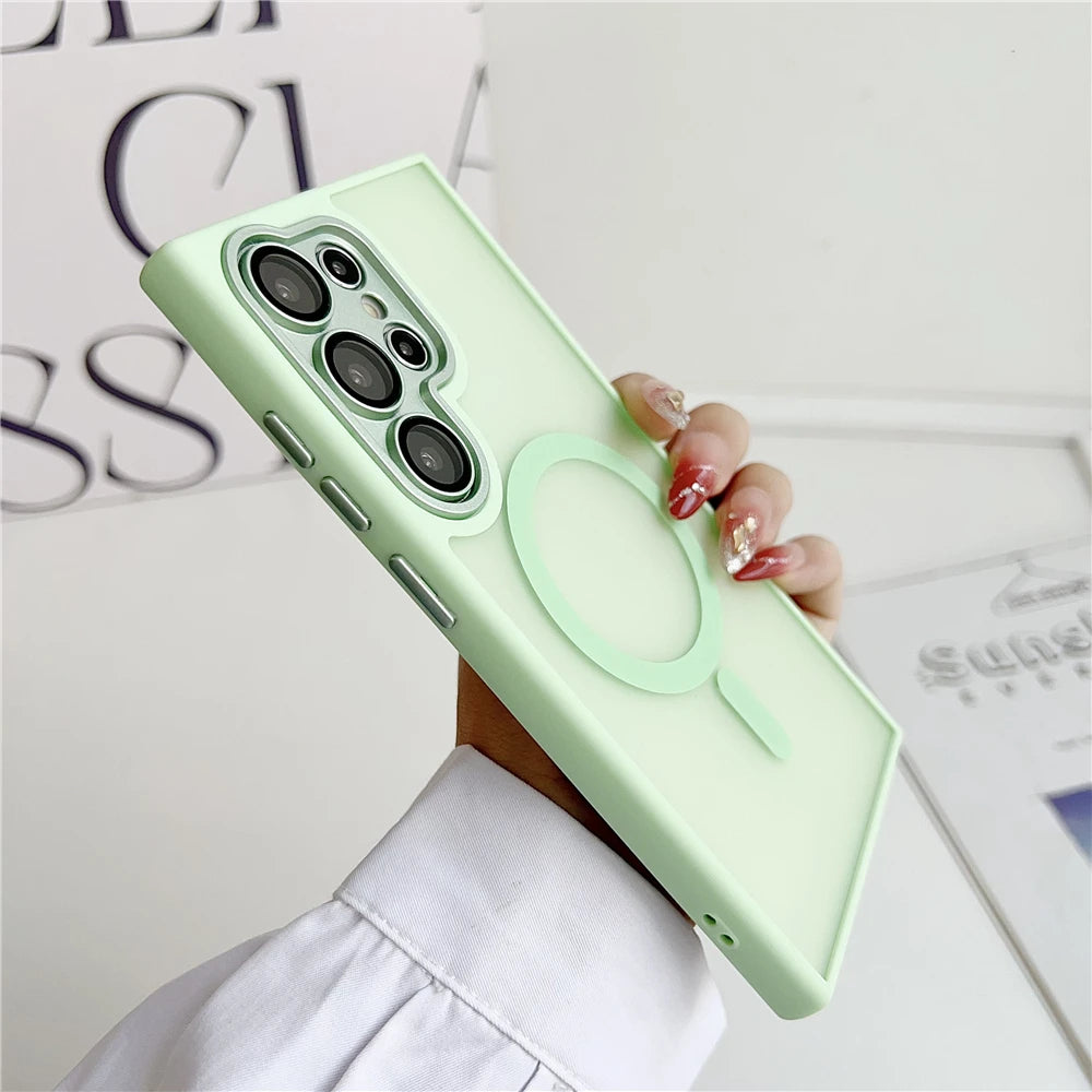 Frosted translucent magnetic matte wireless charging case - product image