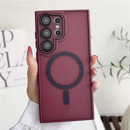 Frosted translucent magnetic matte wireless charging case - product image