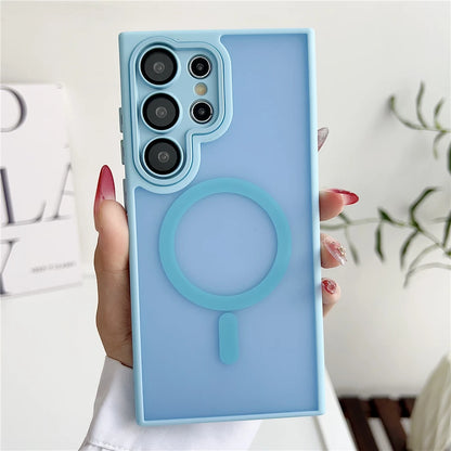 Frosted translucent magnetic matte wireless charging case - product image