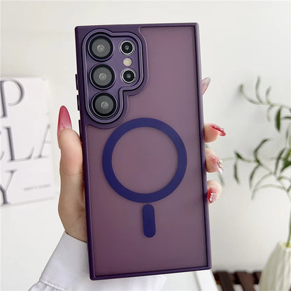 Frosted translucent magnetic matte wireless charging case - product image