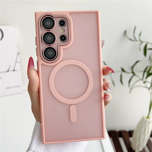 Frosted translucent magnetic matte wireless charging case - product image