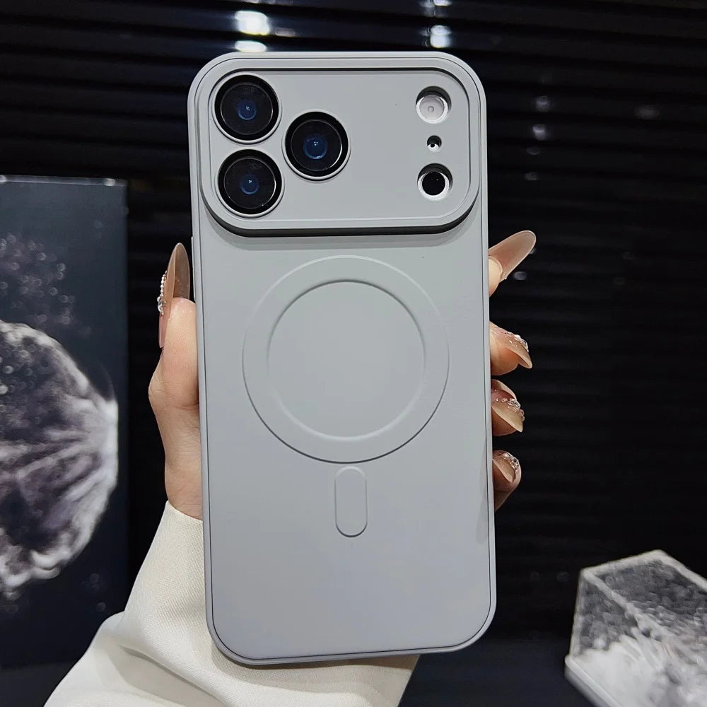 Full camera lens protection matte soft magnetic case iphone - product image