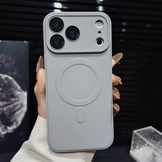 Full camera lens protection matte soft magnetic case iphone - product image