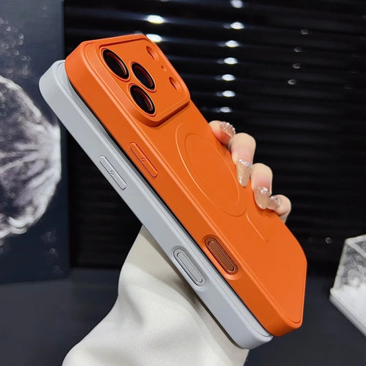 Full camera lens protection matte soft magnetic case iphone - product image