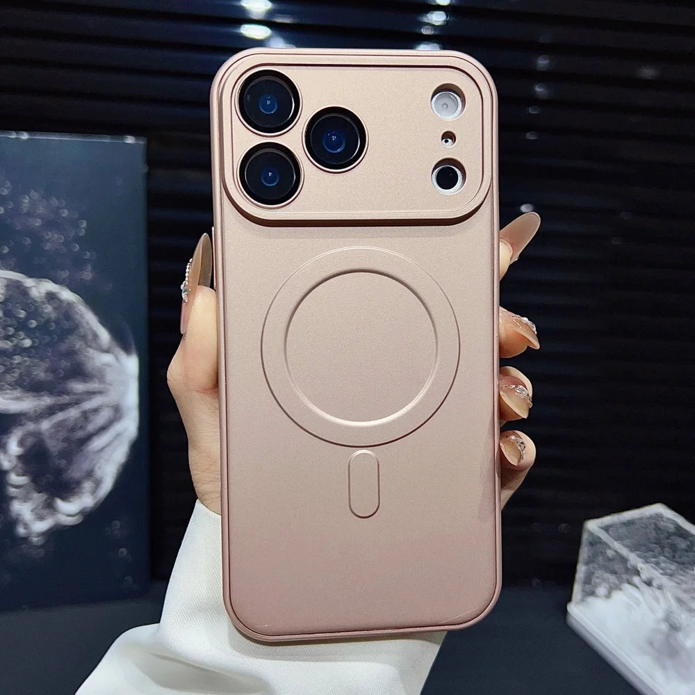 Full camera lens protection matte soft magnetic case iphone - product image