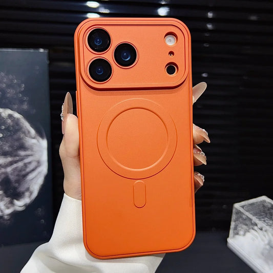 Full camera lens protection matte soft magnetic case iphone - product image