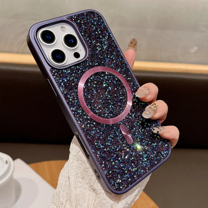 Glitter rhinestone magnetic wireless charging case - product image
