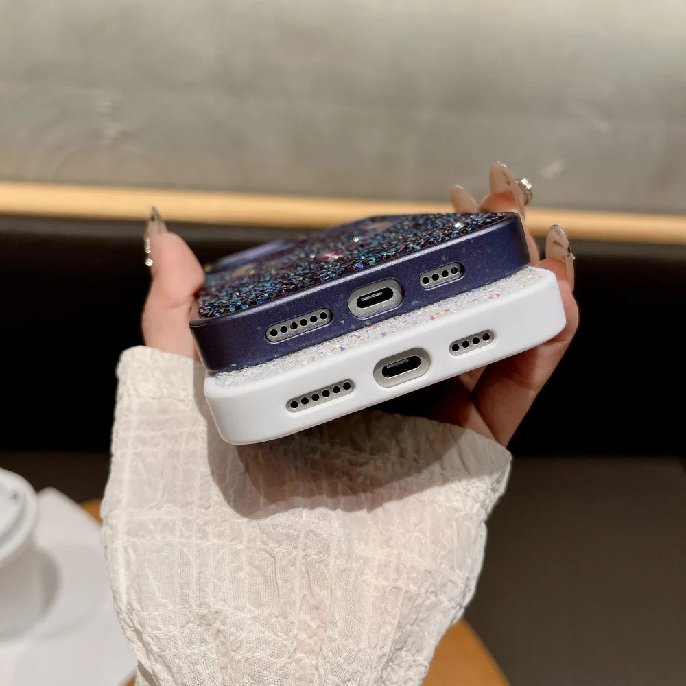 Glitter rhinestone magnetic wireless charging case - product image