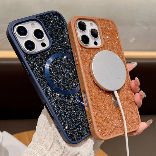 Glitter rhinestone magnetic wireless charging case - product image