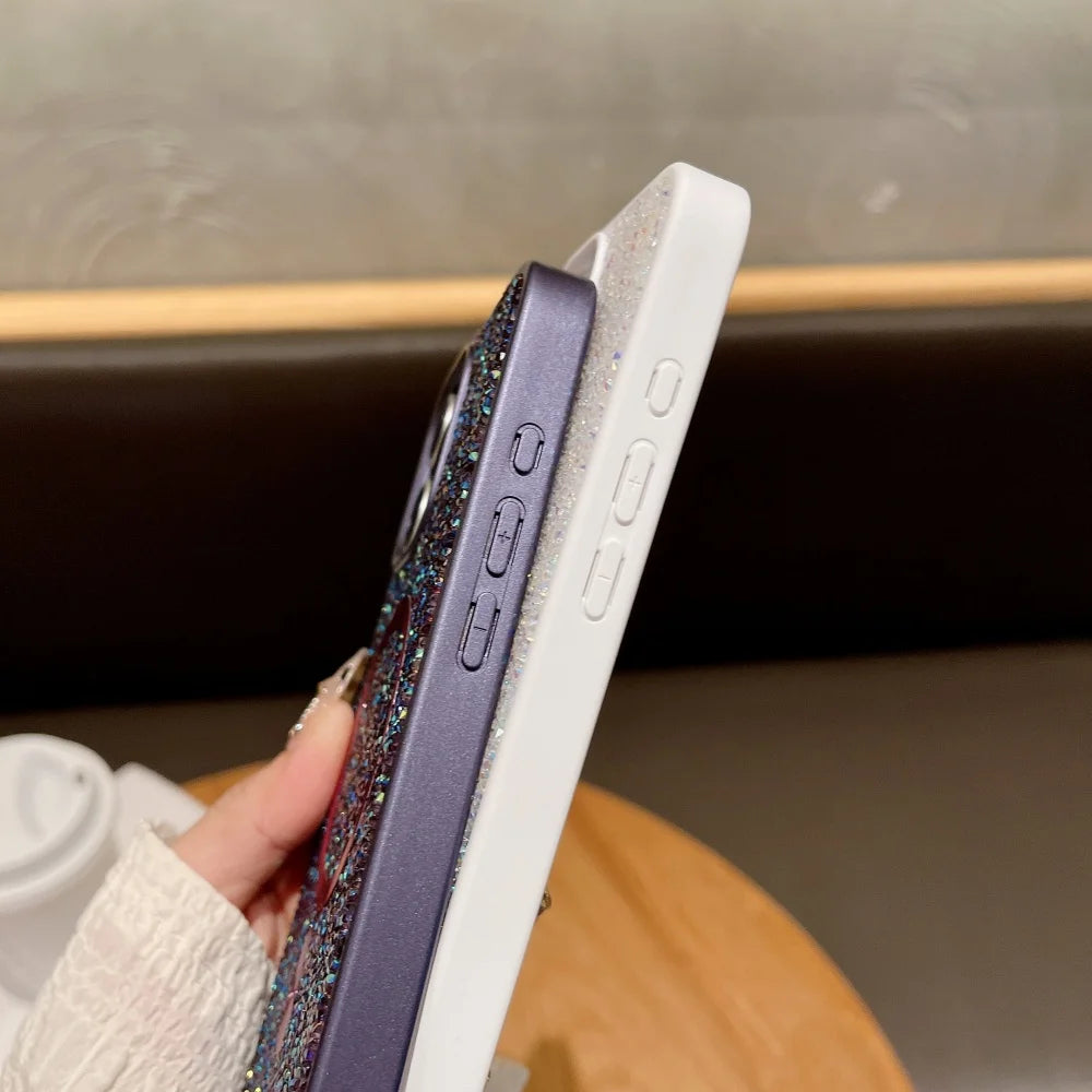 Glitter rhinestone magnetic wireless charging case - product image