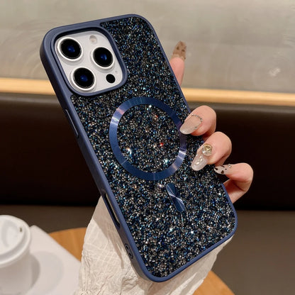Glitter rhinestone magnetic wireless charging case - product image