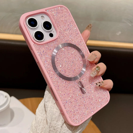 Glitter rhinestone magnetic wireless charging case - product image