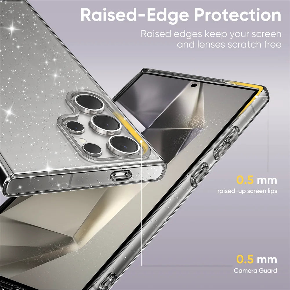 Glitter transparent acrylic shockproof hard case samsung - product image