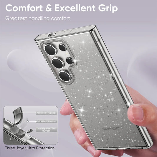 Glitter transparent acrylic shockproof hard case samsung - product image