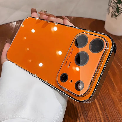 Glossy tempered glass lens protective shockproof pc case - product image