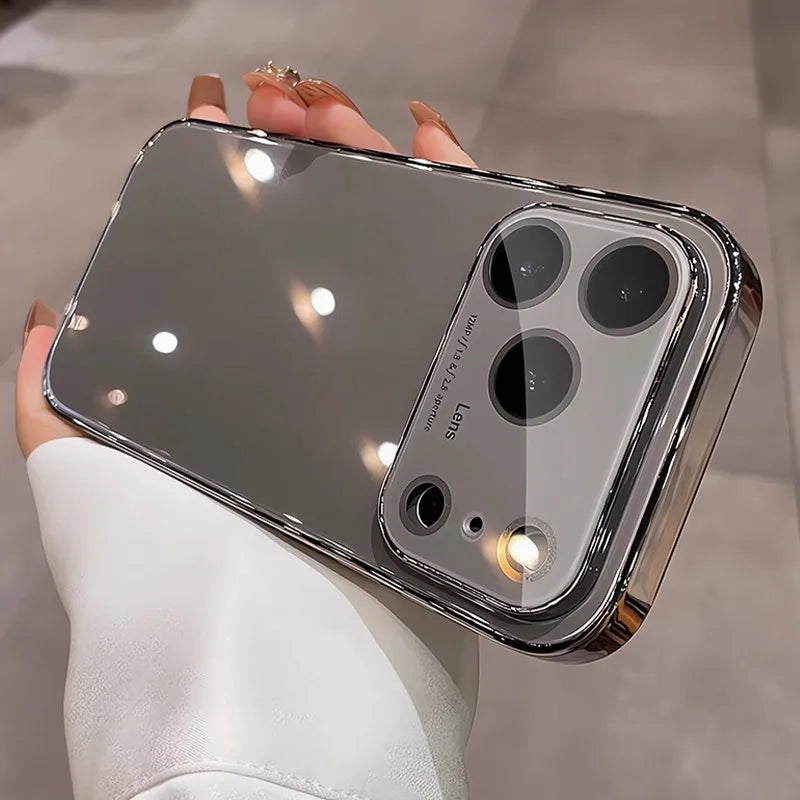 Glossy tempered glass lens protective shockproof pc case - product image