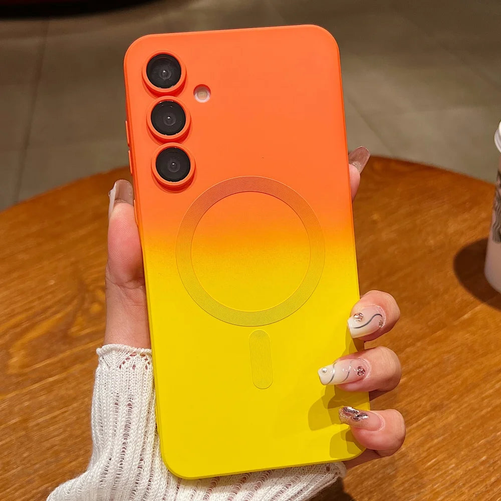 Gradient liquid silicone magnetic shockproof soft bumper case samsung - product image