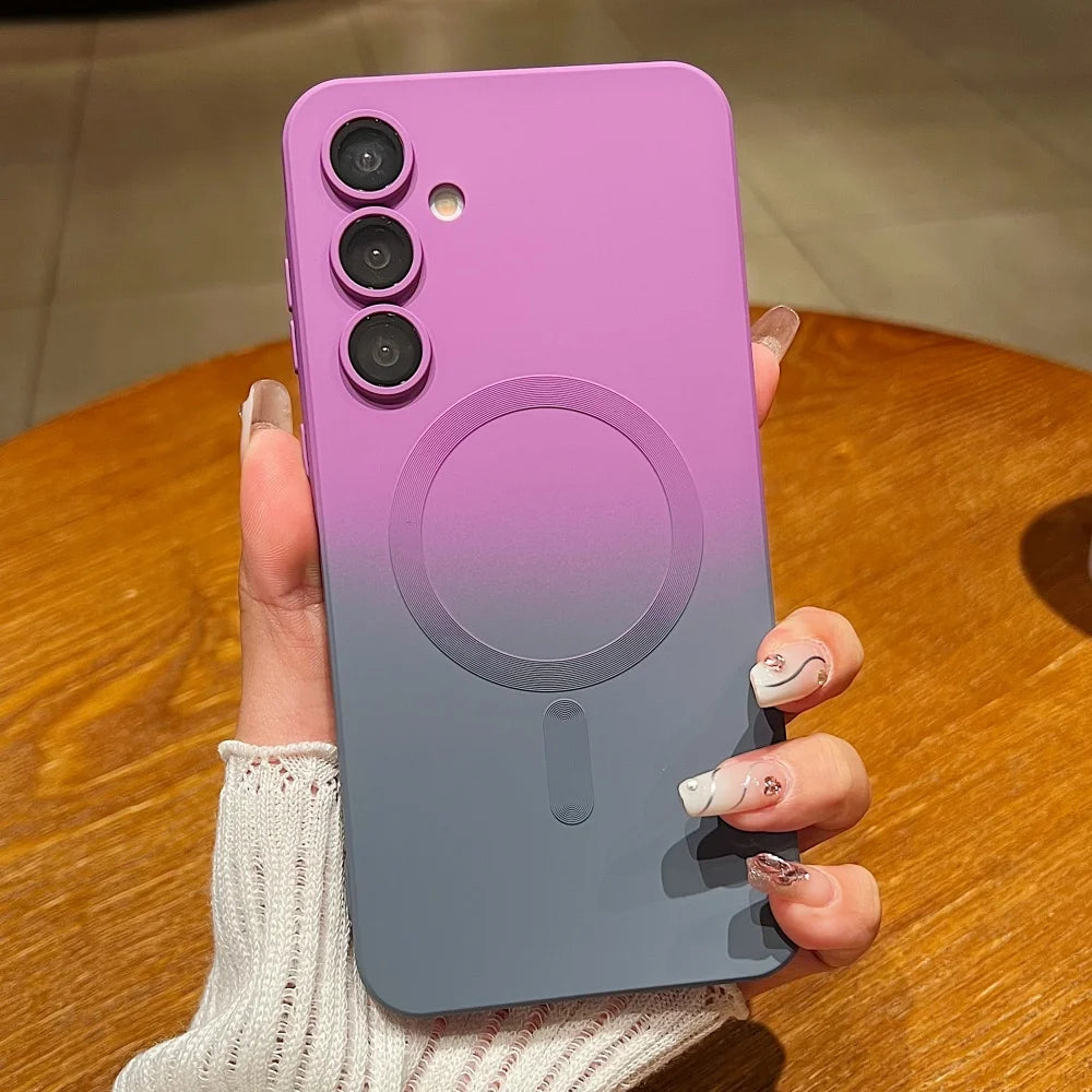Gradient liquid silicone magnetic shockproof soft bumper case samsung - product image