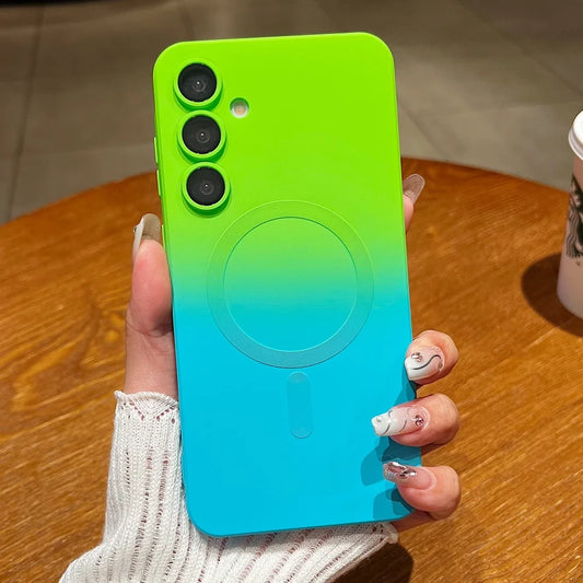 Gradient liquid silicone magnetic shockproof soft bumper case samsung - product image