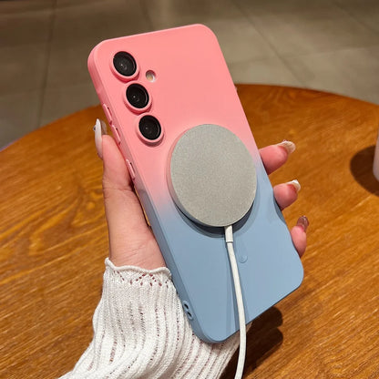 Gradient liquid silicone magnetic shockproof soft bumper case samsung - product image