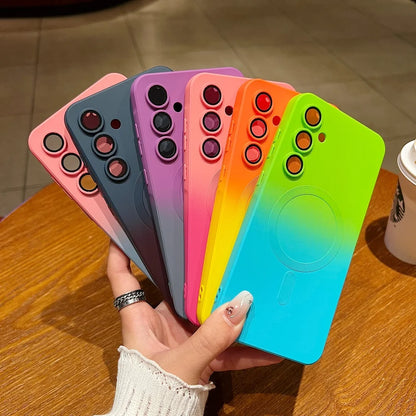 Gradient liquid silicone magnetic shockproof soft bumper case samsung - product image