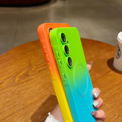 Gradient liquid silicone magnetic shockproof soft bumper case samsung - product image