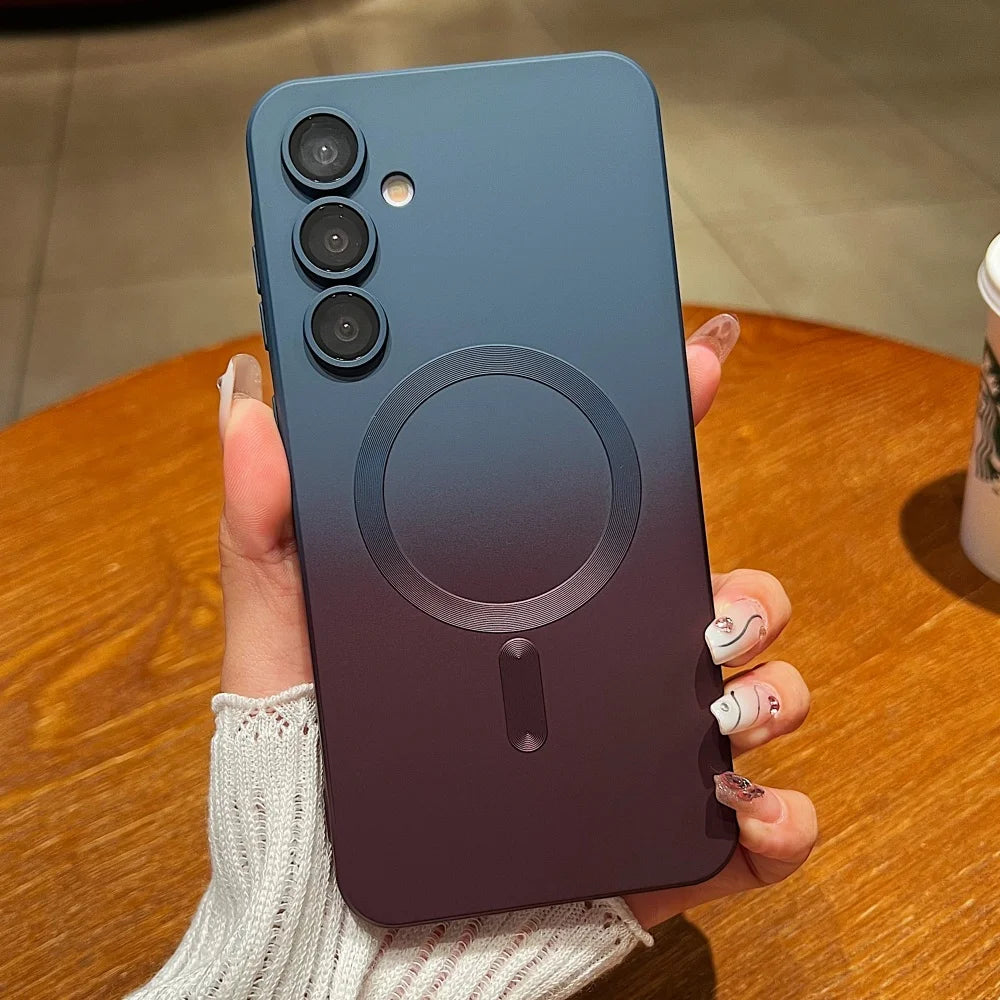 Gradient liquid silicone magnetic shockproof soft bumper case samsung - product image