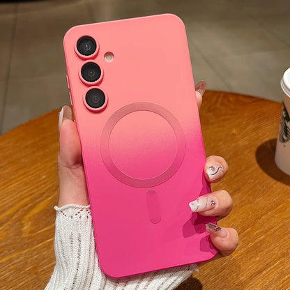 Gradient liquid silicone magnetic shockproof soft bumper case samsung - product image