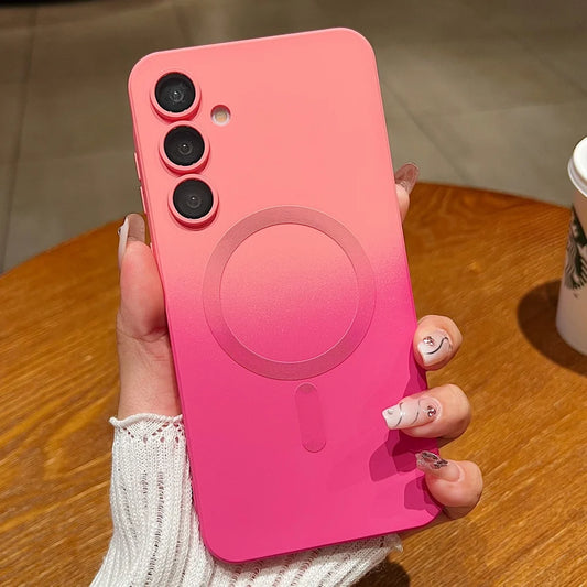 Gradient liquid silicone magnetic shockproof soft bumper case samsung - product image