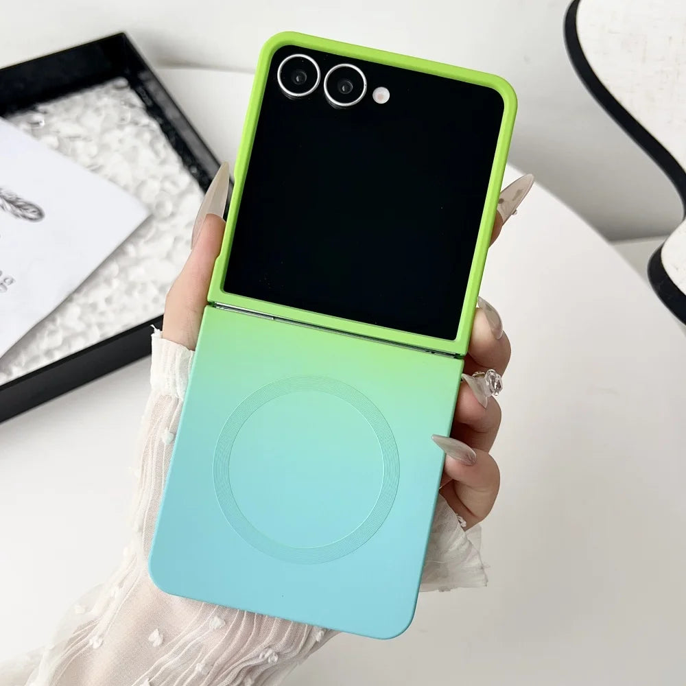 Gradient liquid silicone magnetic shockproof soft case for z flip - product image