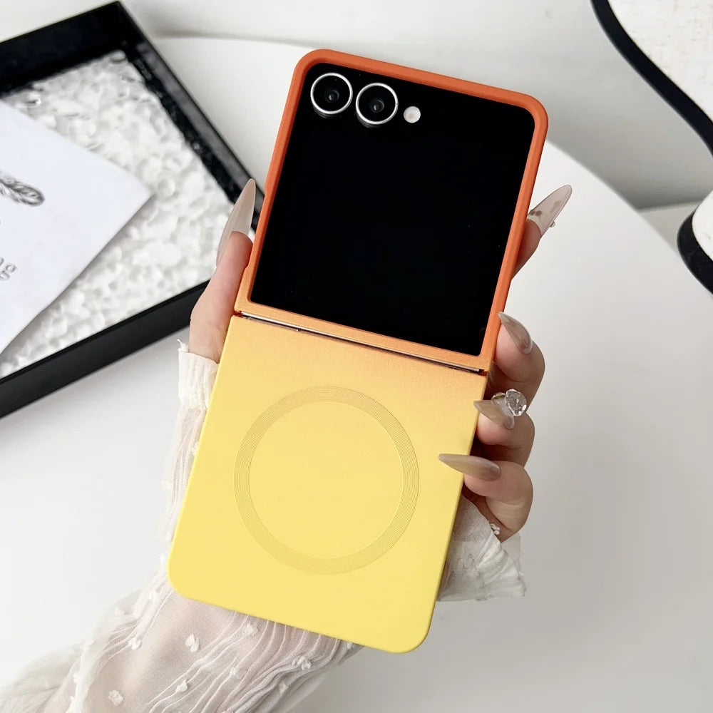 Gradient liquid silicone magnetic shockproof soft case for z flip - product image